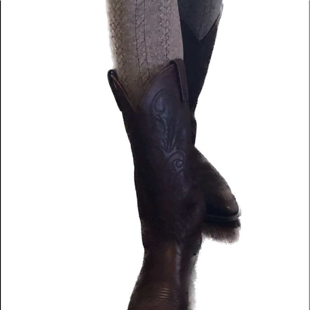 Women's Brown Leather Western Boots - Picture 8 of 11